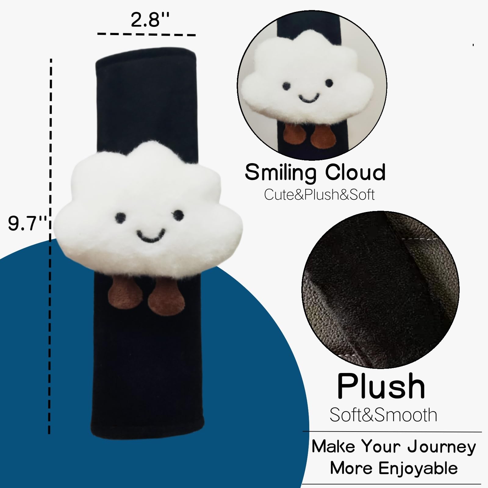 Zigihos cloud seat belt cover material close-up emphasizes soft texture