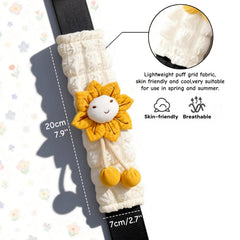 Closeup of Zigihos seatbelt pad soft polyester texture
