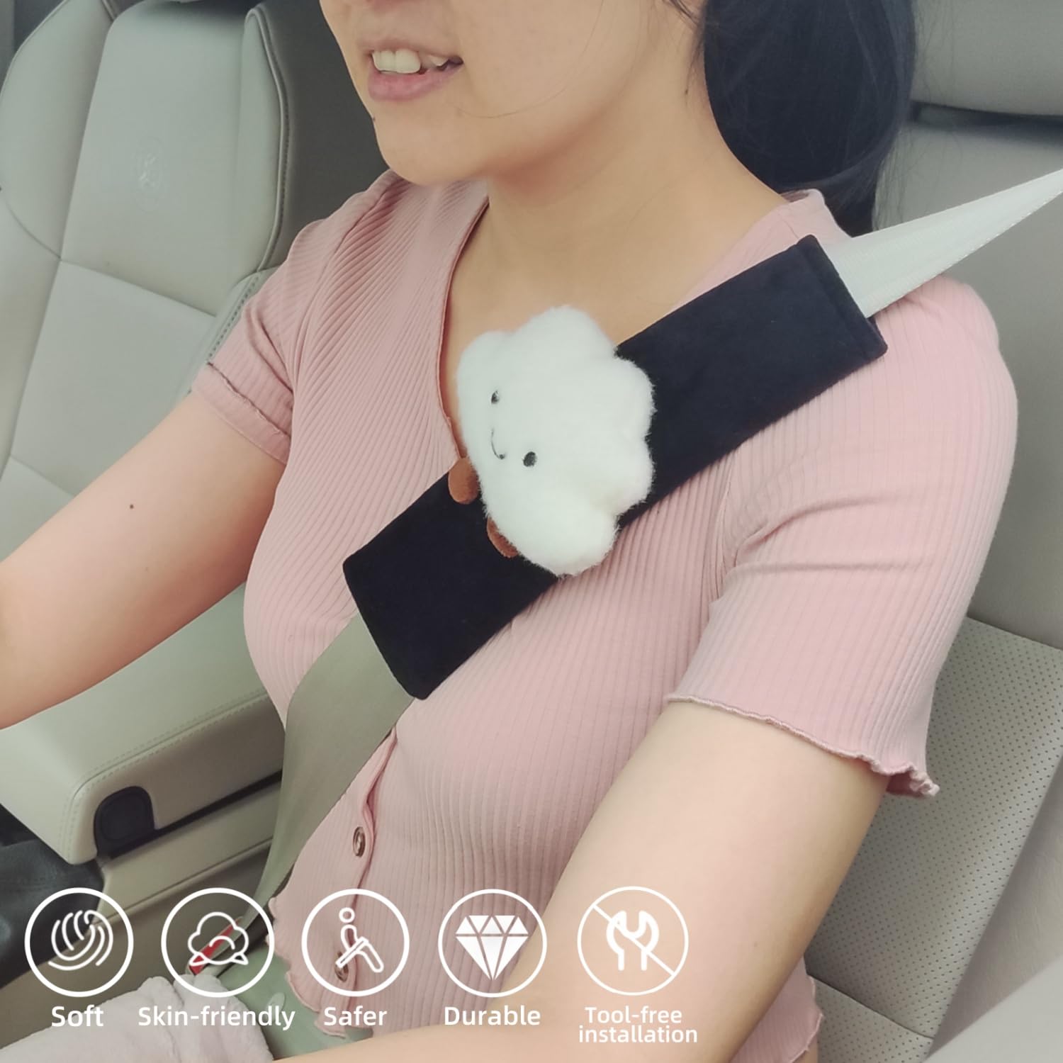 Zigihos stroller seat belt pad cloud demonstrates multi-use convenience