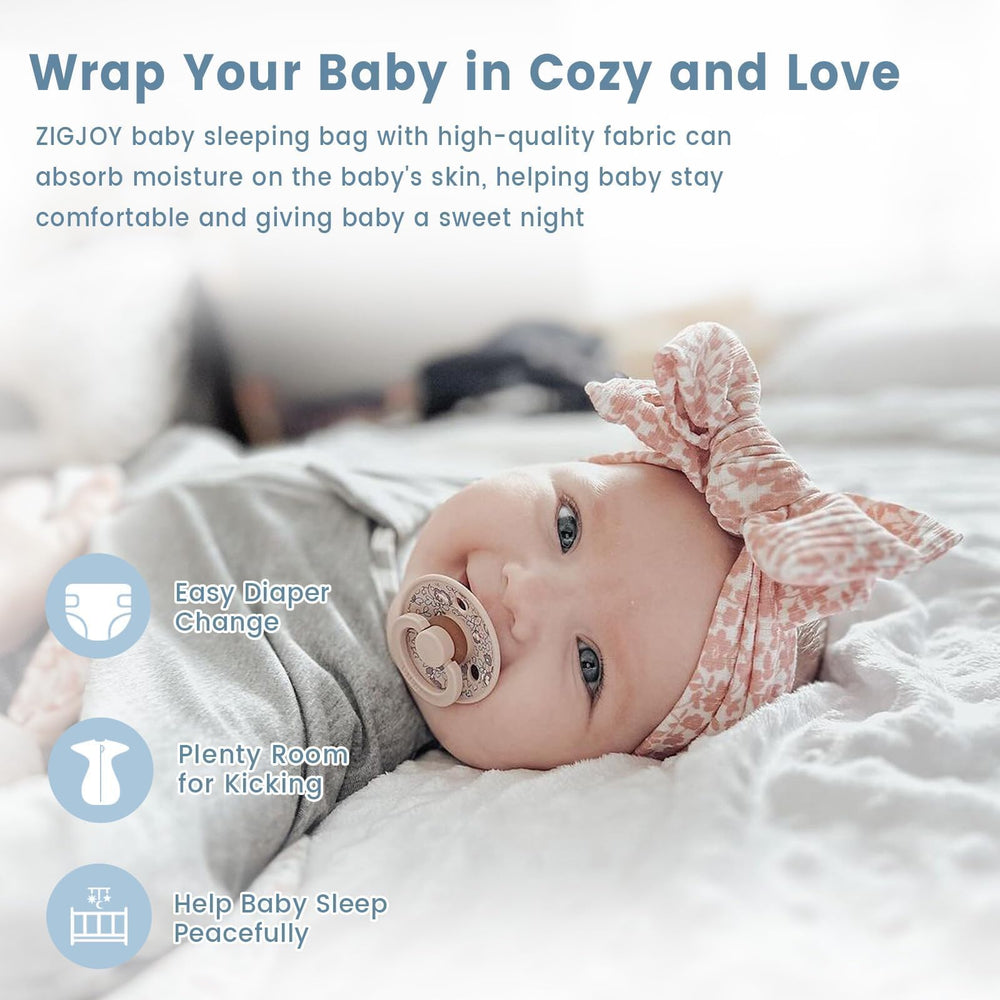ZIGJOY Shark-Fin swaddle hip-room design allows free leg kicks.