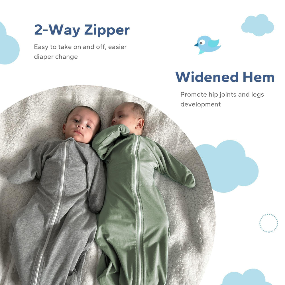ZIGJOY Shark-Fin Transition Swaddle features widened hem for room to grow.