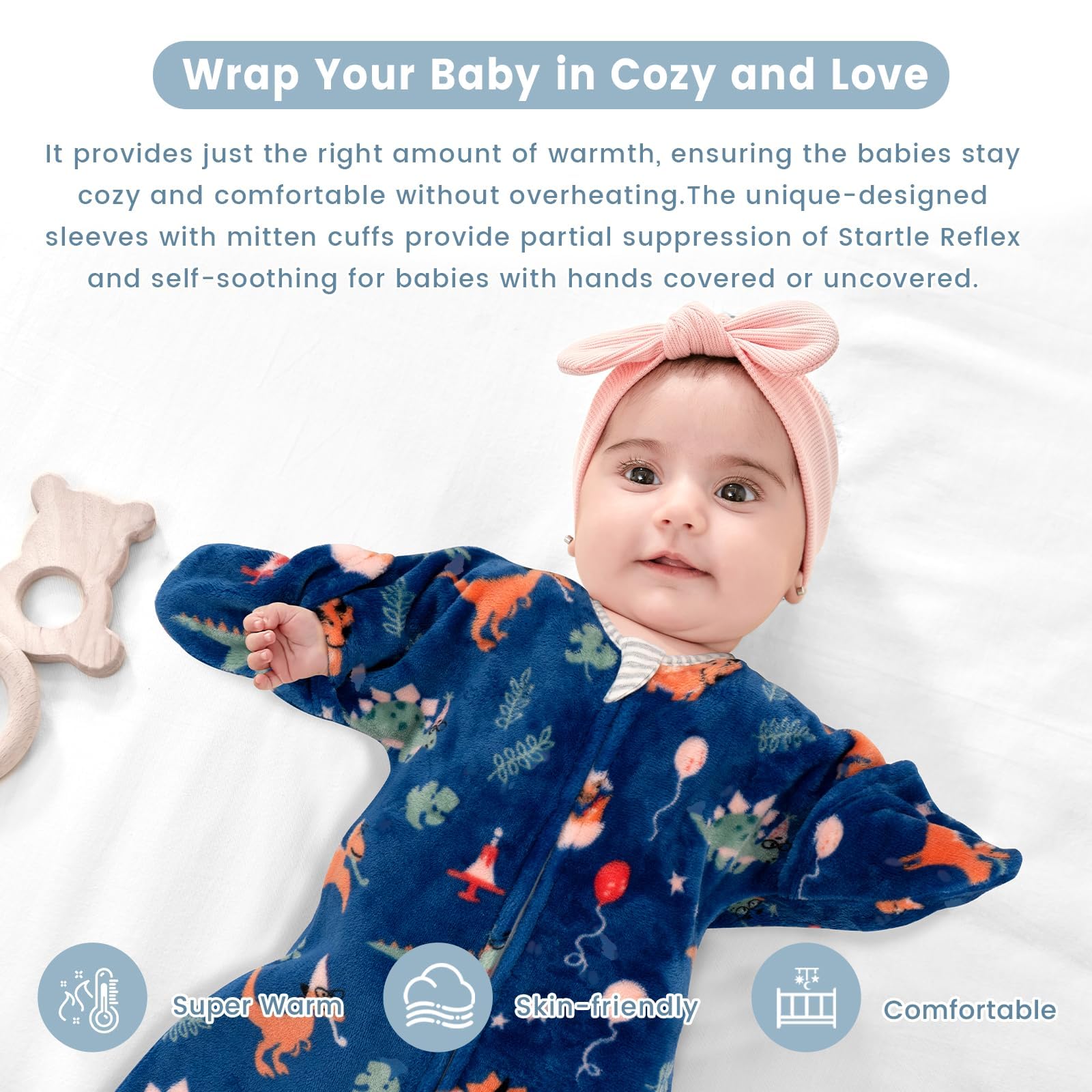 ZIGJOY Shark-Fin Transition Swaddle flannel warmth for cool temps