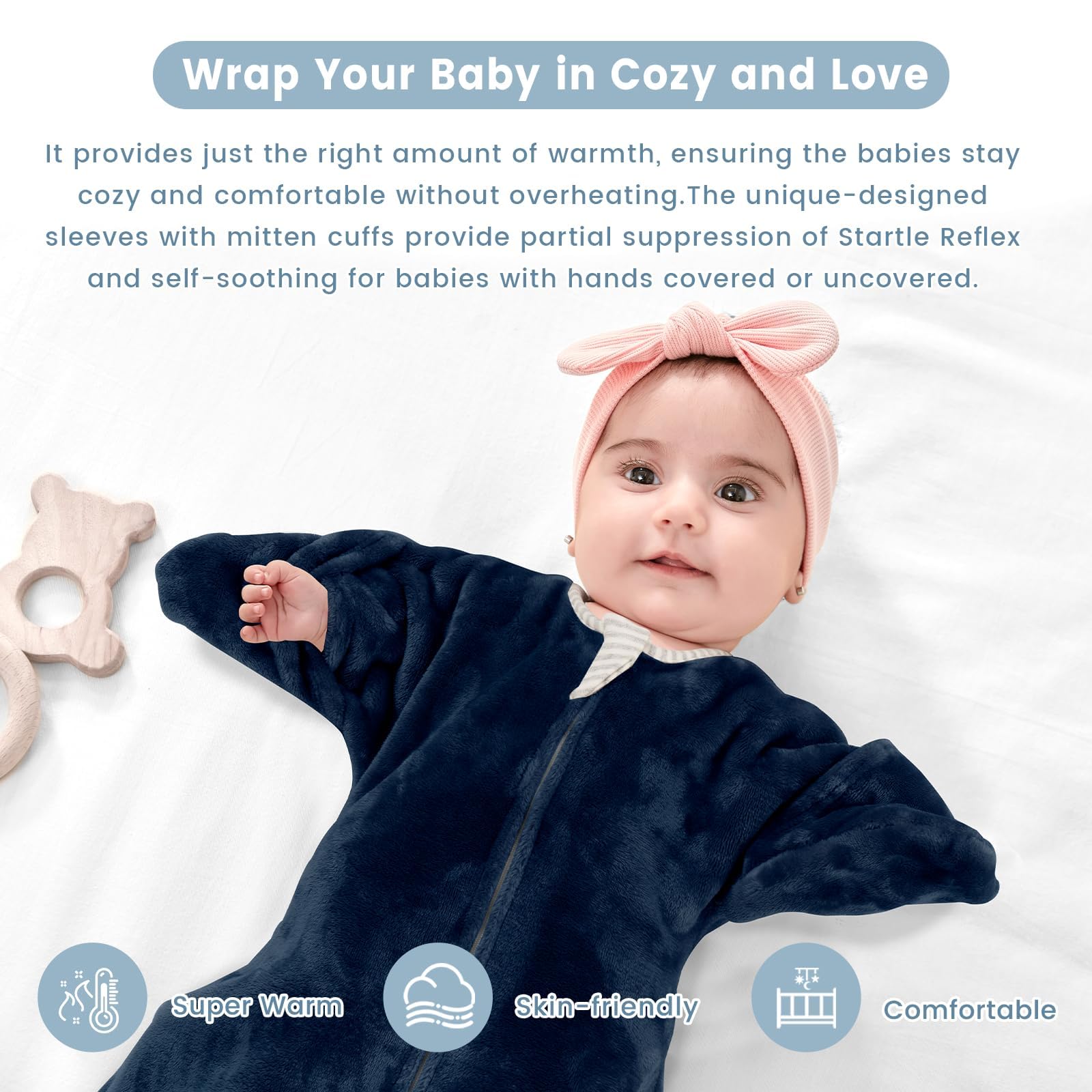ZIGJOY Shark-Fin sleep sack grows with baby thanks to widened hem.