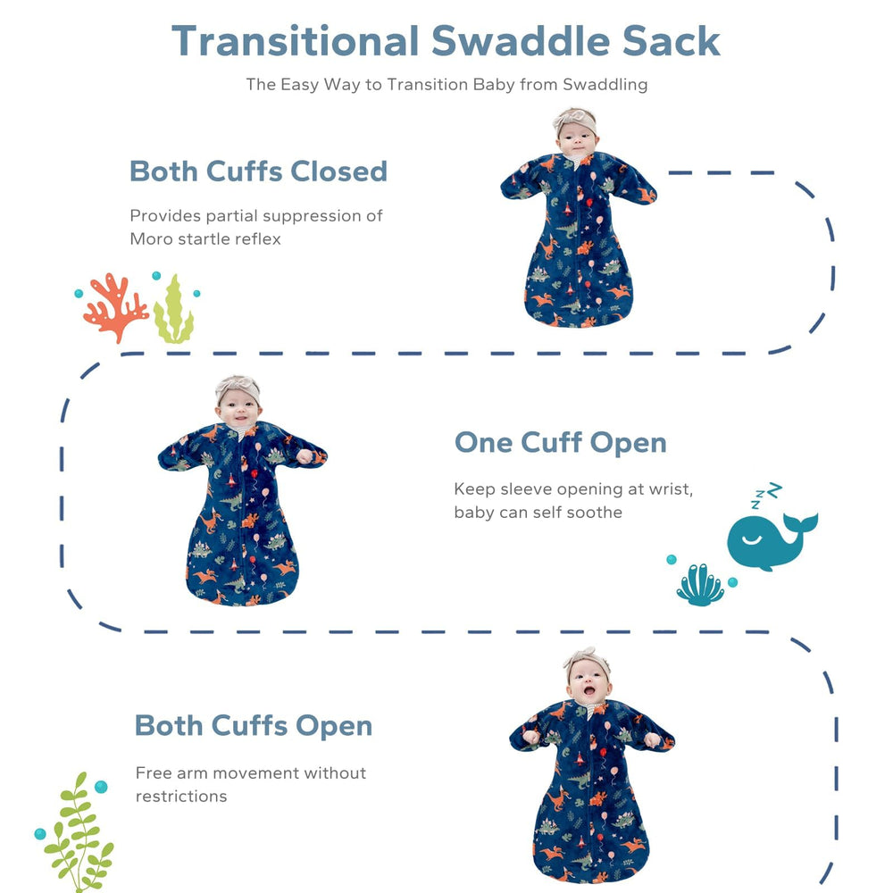 ZIGJOY Shark-Fin Transition Swaddle hip area allows leg kicking and movement