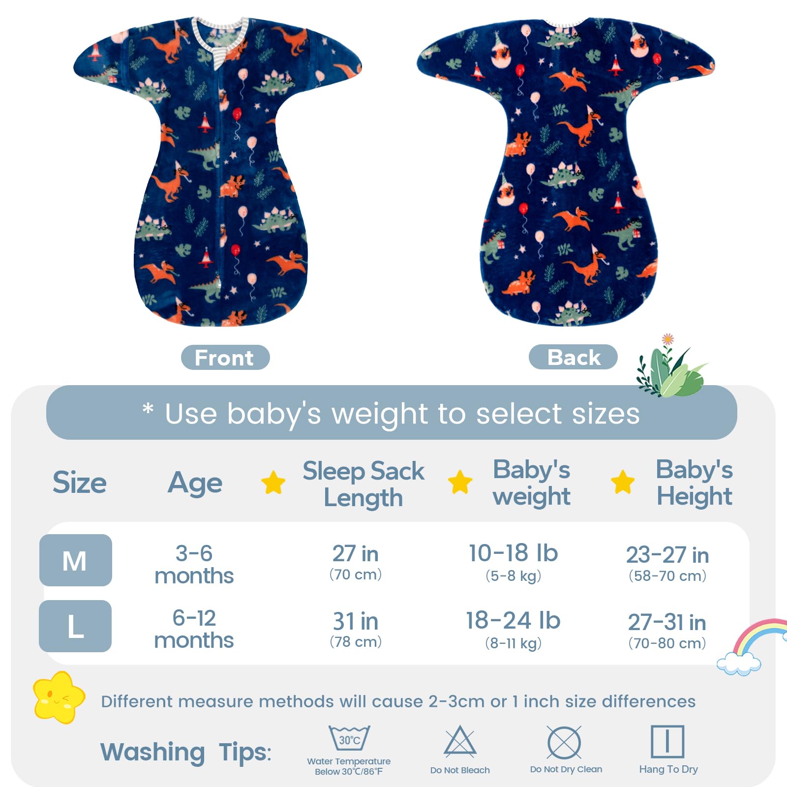 ZIGJOY Shark-Fin Transition Swaddle size 3-6 months supports gradual transition