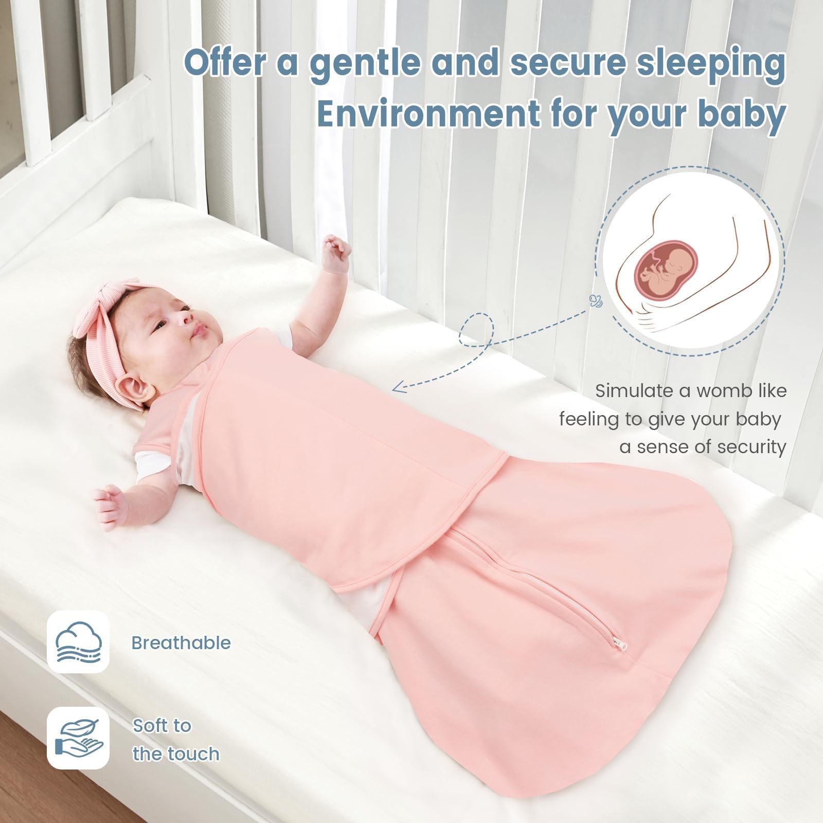 ZIGJOY Sleep Sack size M fits 6-12 months for growing babies.