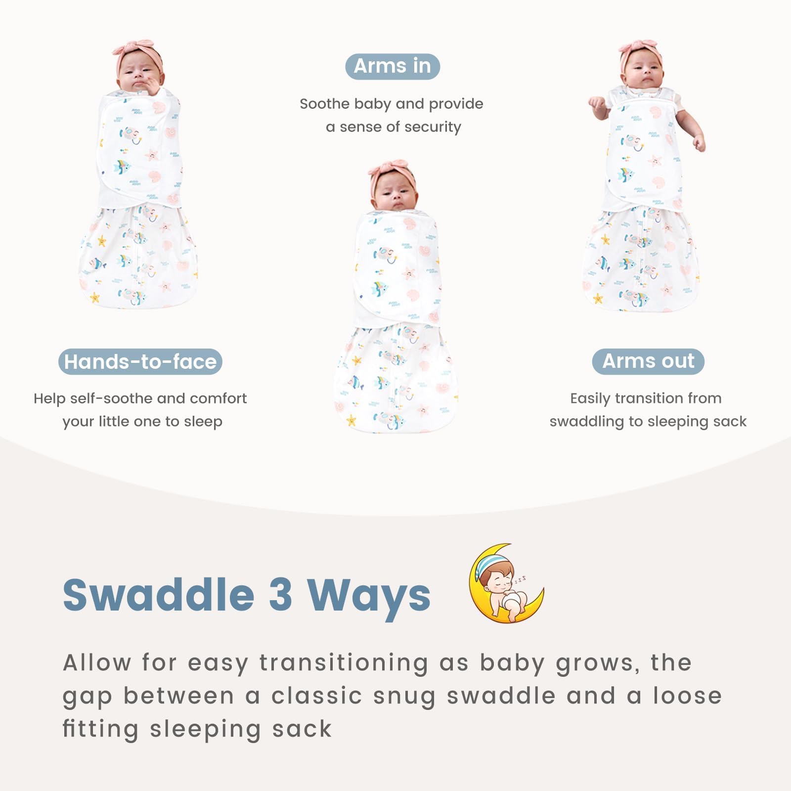 ZIGJOY Sleep Sack size S fits 0-6 months for snug comfort.