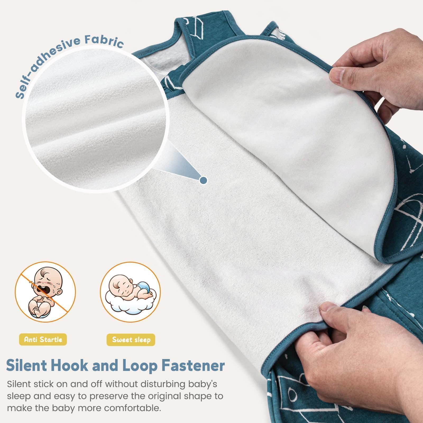 ZIGJOY Sleep Sack Swaddle arm-in style shows versatile swaddling options for restful nights.