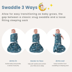 ZIGJOY Sleep Sack Swaddle arms-out style highlights easy transition to wearable blanket.