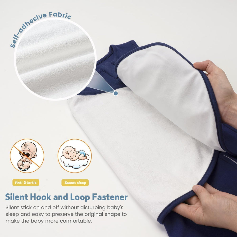 ZIGJOY Sleep Sack Swaddle Space Blue arms-in option for snug, secure swaddling