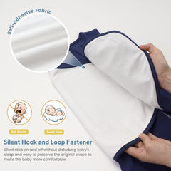 ZIGJOY Sleep Sack Swaddle Space Blue arms-in option for snug, secure swaddling