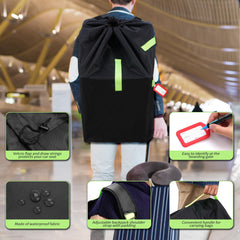 Zihvfzu waterproof car-seat travel bag folded-compact fits backpacks or carry-ons.