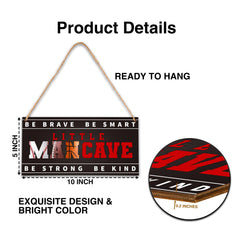 ZIIUFRN Little Man Cave sign with rope for easy door or wall mounting.
