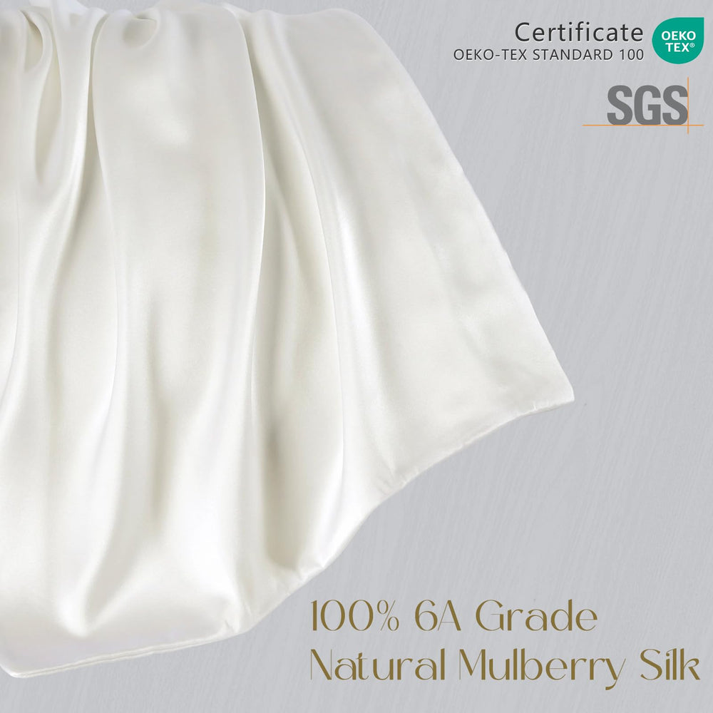 ZIMASILK ivory fabric closeup highlights natural texture and skin-friendly feel