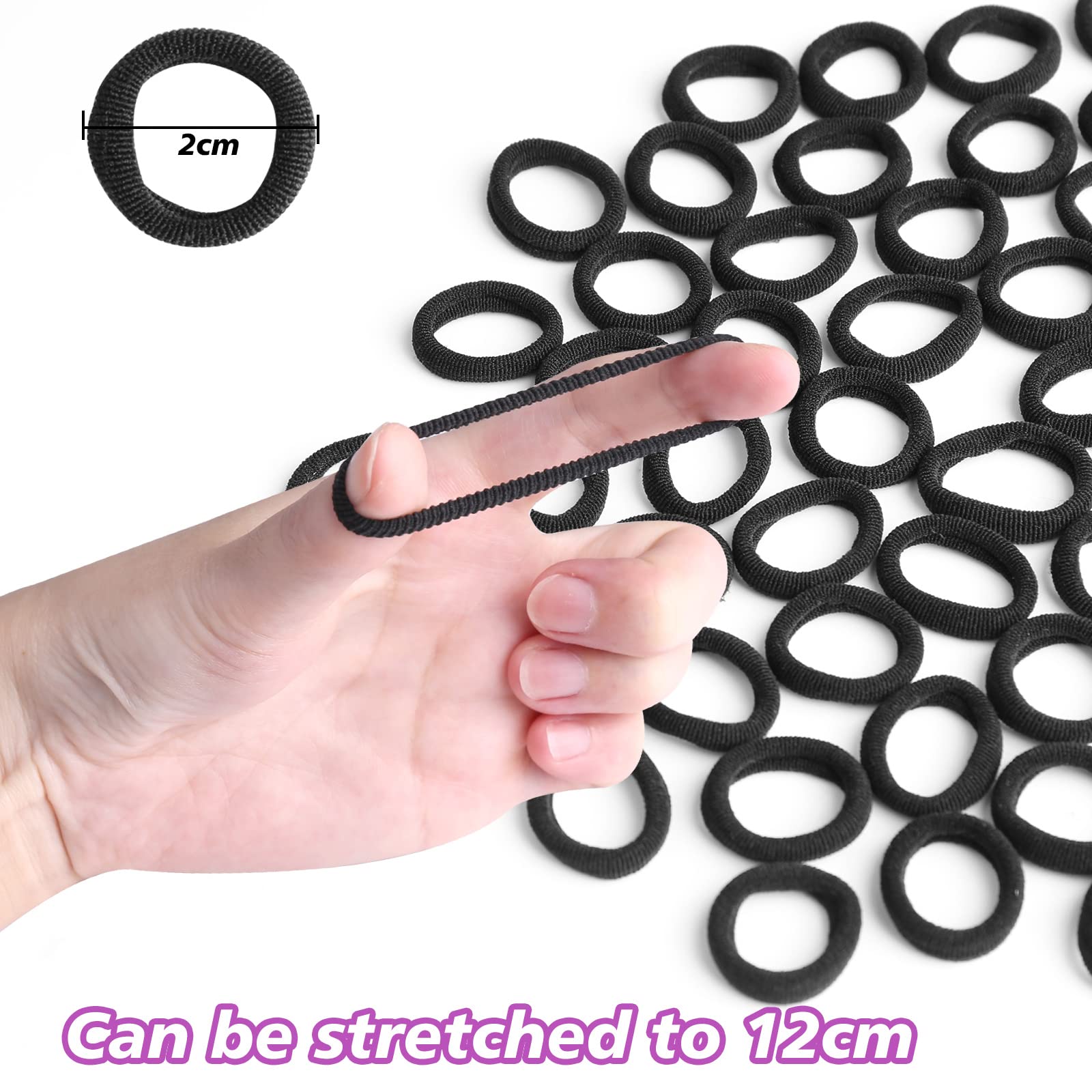 Zingso kids hair ties soft elastic 2cm diameter provide gentle all-day hold.