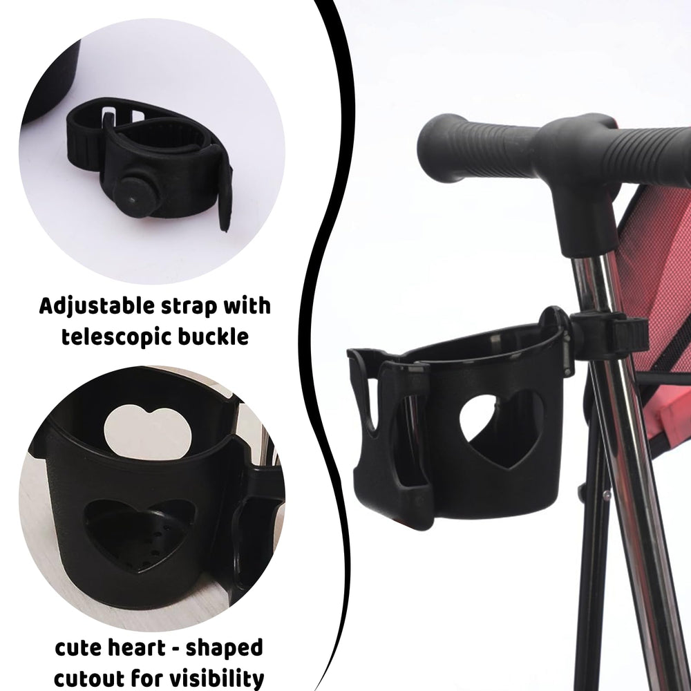 Zinmilin cup holder on a grocery cart for easy beverage access