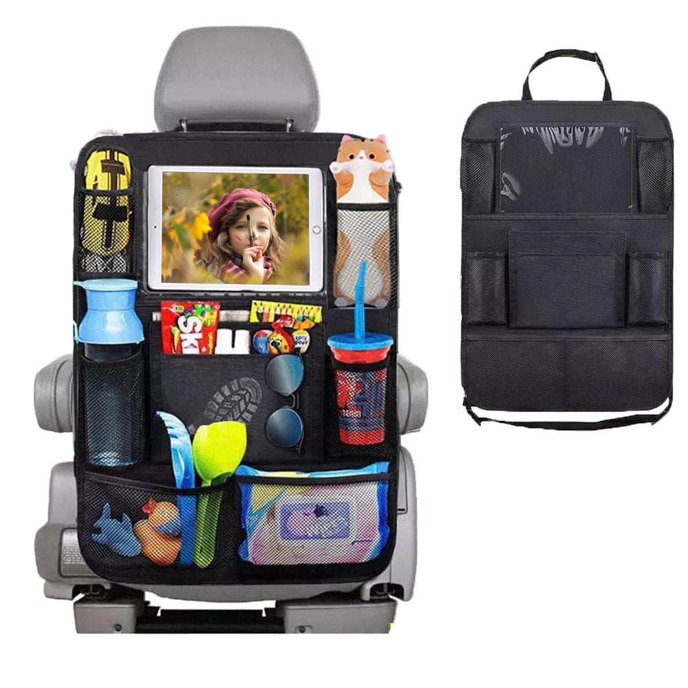 Zion Praiser backseat organizer with tablet holder for tidy travel and kid-friendly access.