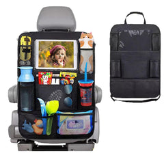 Zion Praiser backseat organizer with tablet holder for tidy travel and kid-friendly access.
