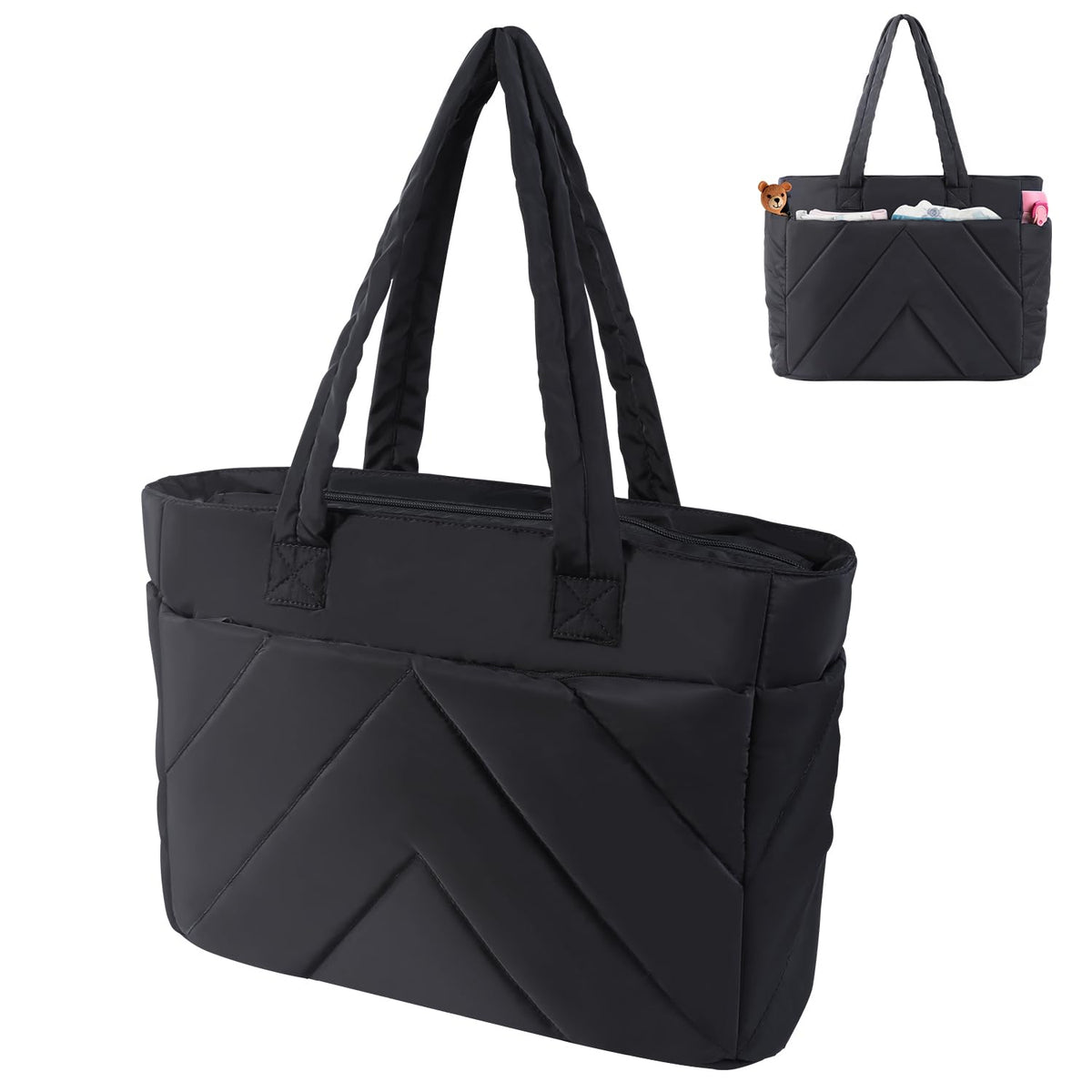 ZIORS diaper bag tote large capacity keeps baby items organized on the go.