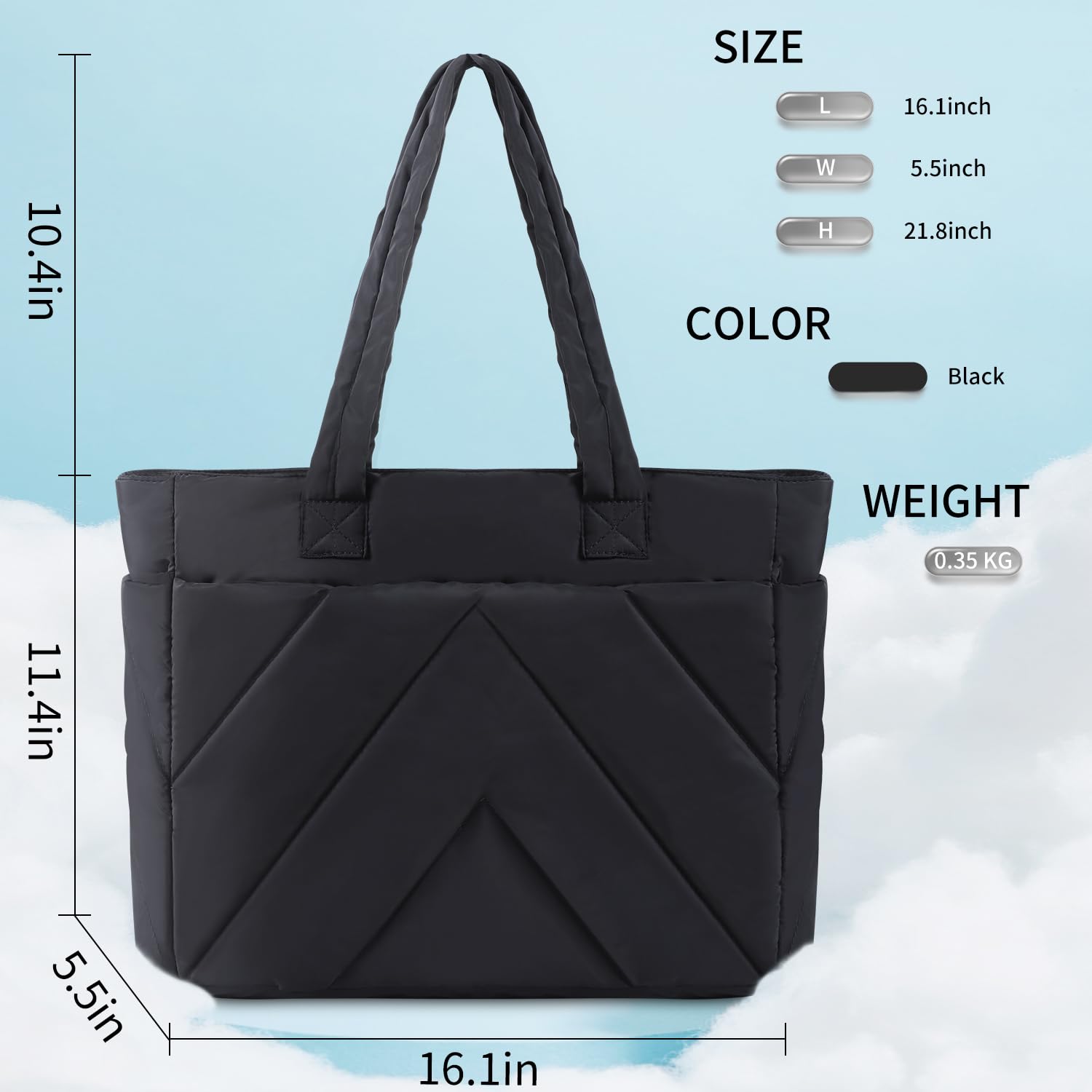 ZIORS diaper bag tote wide opening and smooth zipper for easy access.