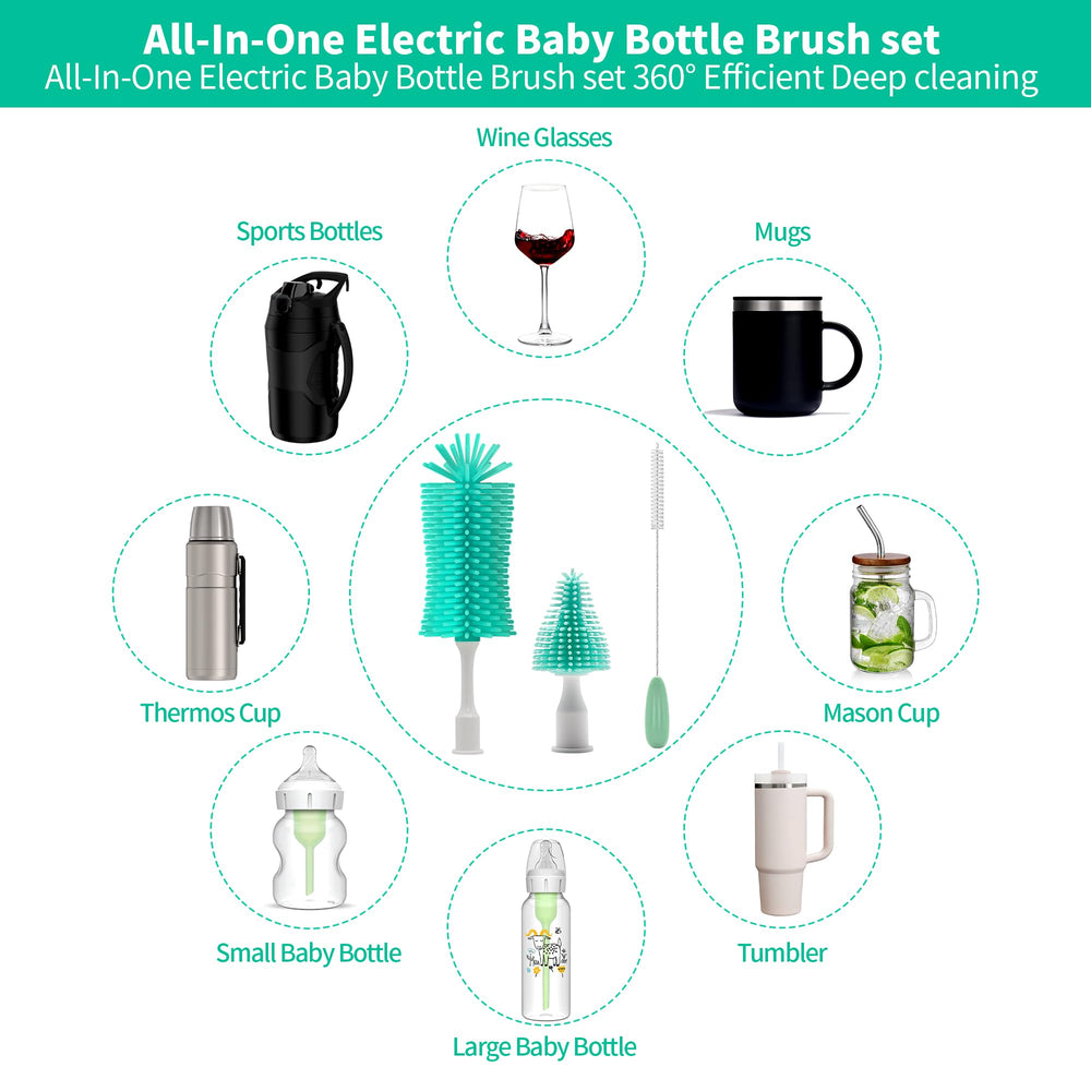 ZIOXX 7-in-1 bottle cleaner set includes nipple and straw brushes for versatile care.
