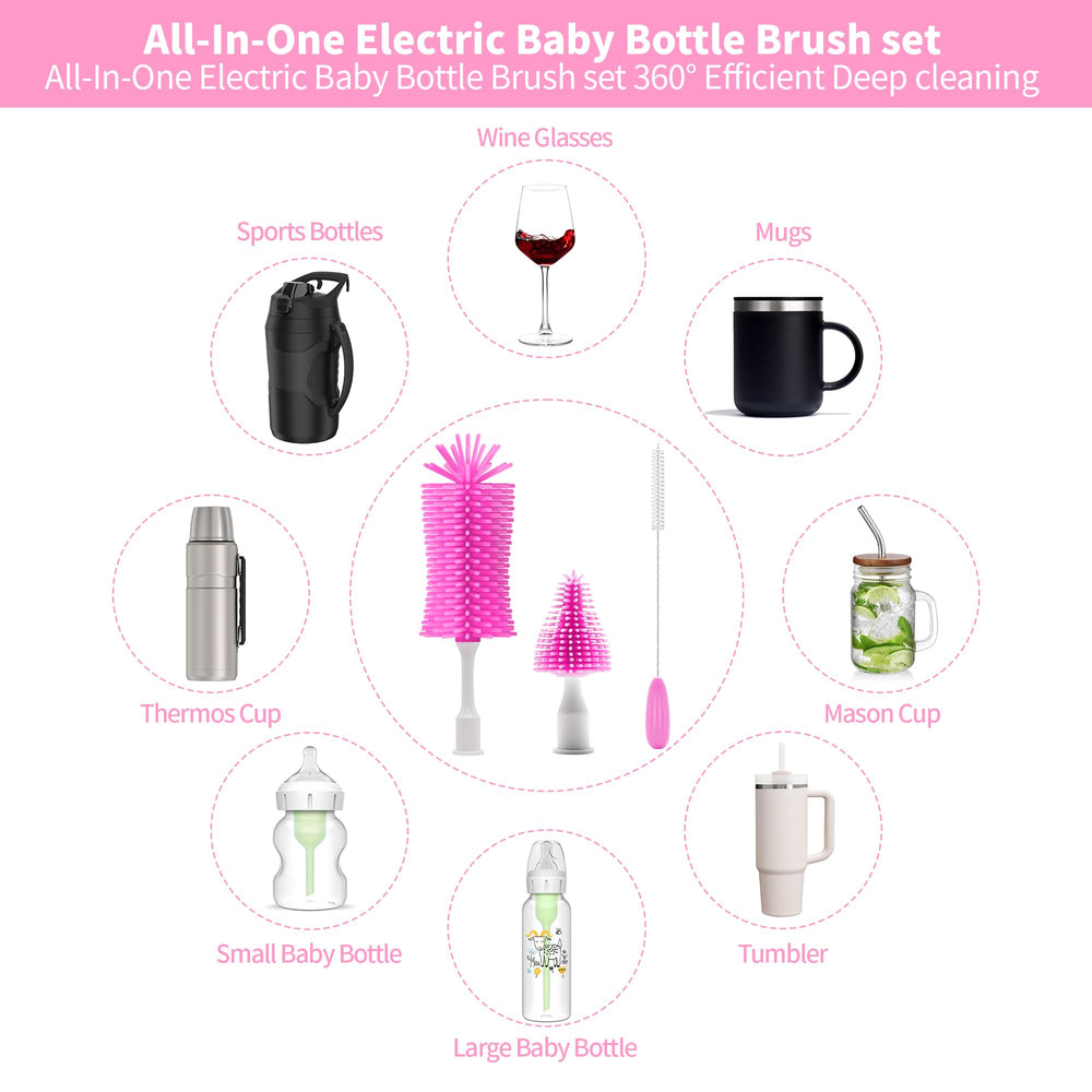 ZIOXX Nipple brush included shows thorough cleaning of bottle components