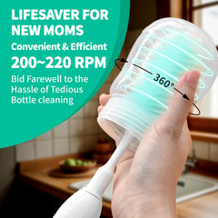 ZIOXX IPX7 waterproof bottle cleaner withstands splashes for safe, durable cleaning on the go.