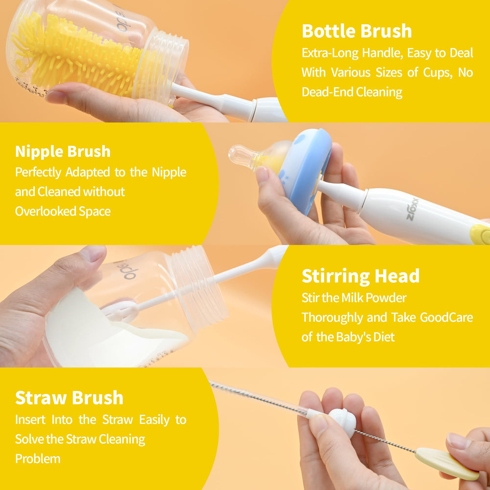 ZIOXX nipple brush provides precise access to narrow parts for thorough cleaning.