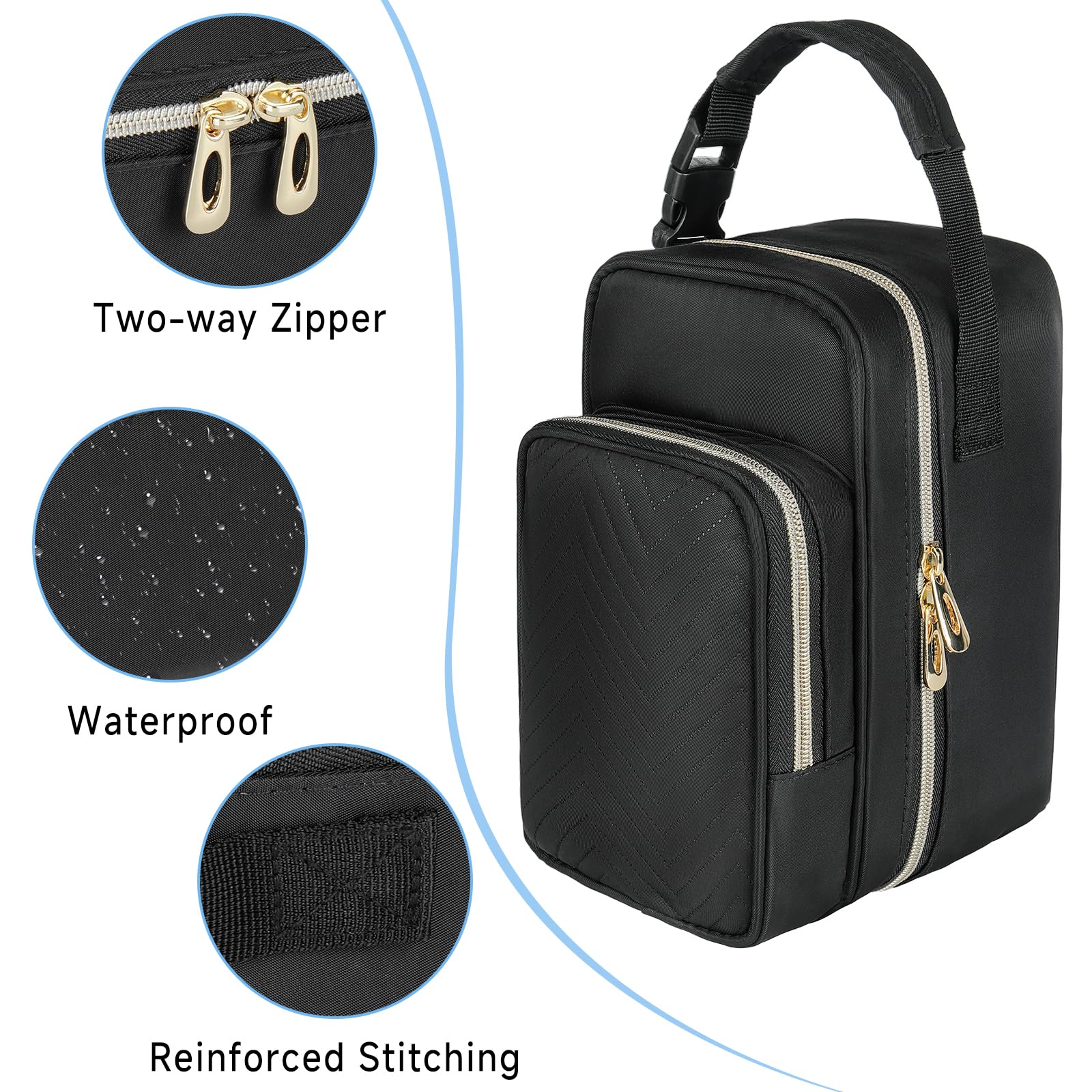 ZIOZERTT breastmilk cooler bag buckle-handle ready to hang on stroller.