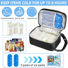 ZIOZERTT breastmilk cooler bag with ice packs included for long outings.