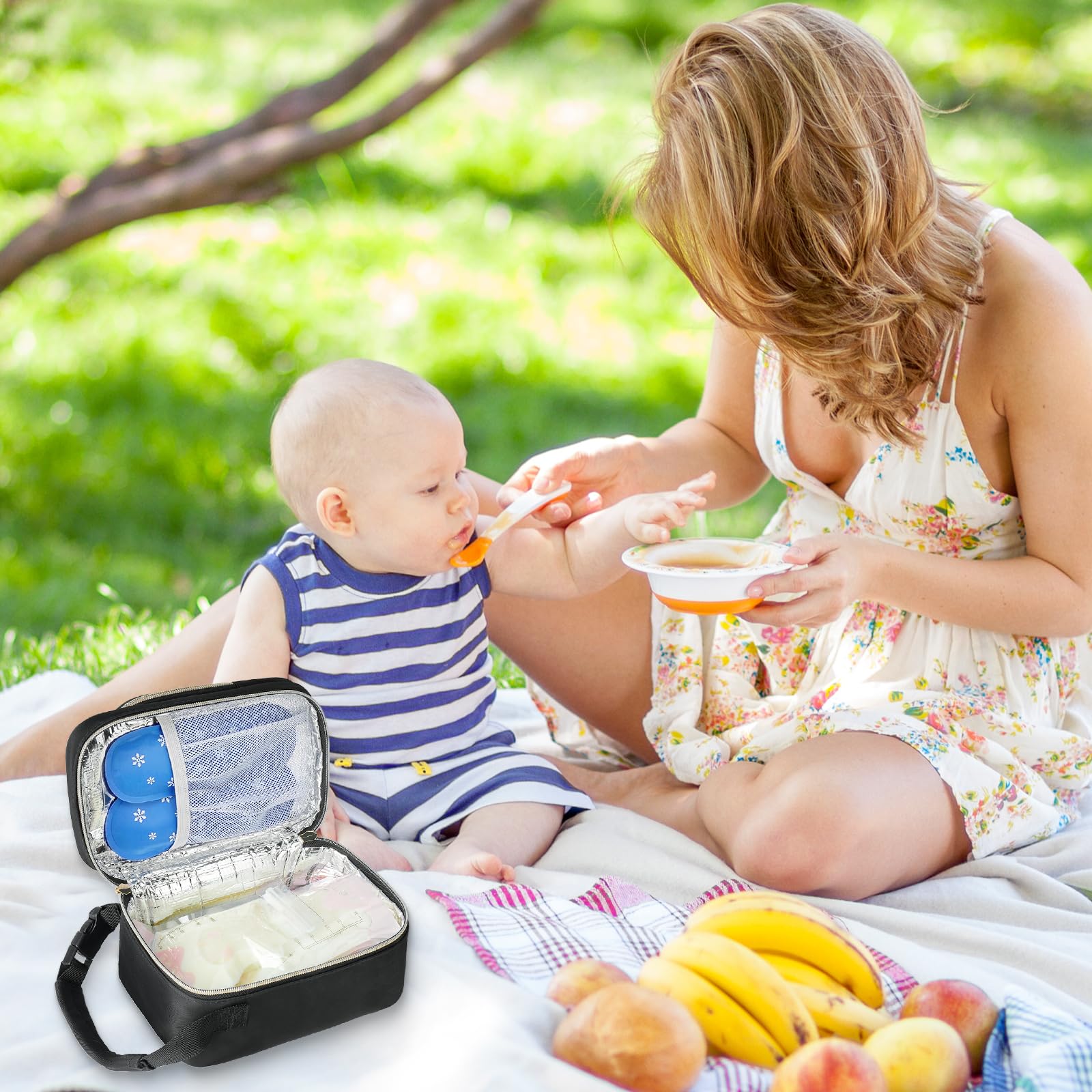 ZIOZERTT breastmilk cooler bag multi-use for lunch, snacks, or cosmetics.