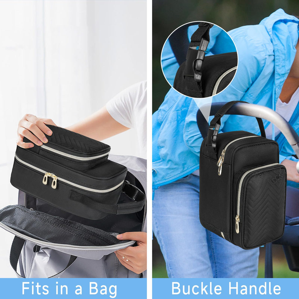ZIOZERTT breastmilk cooler bag side view highlighting compact lightweight design.