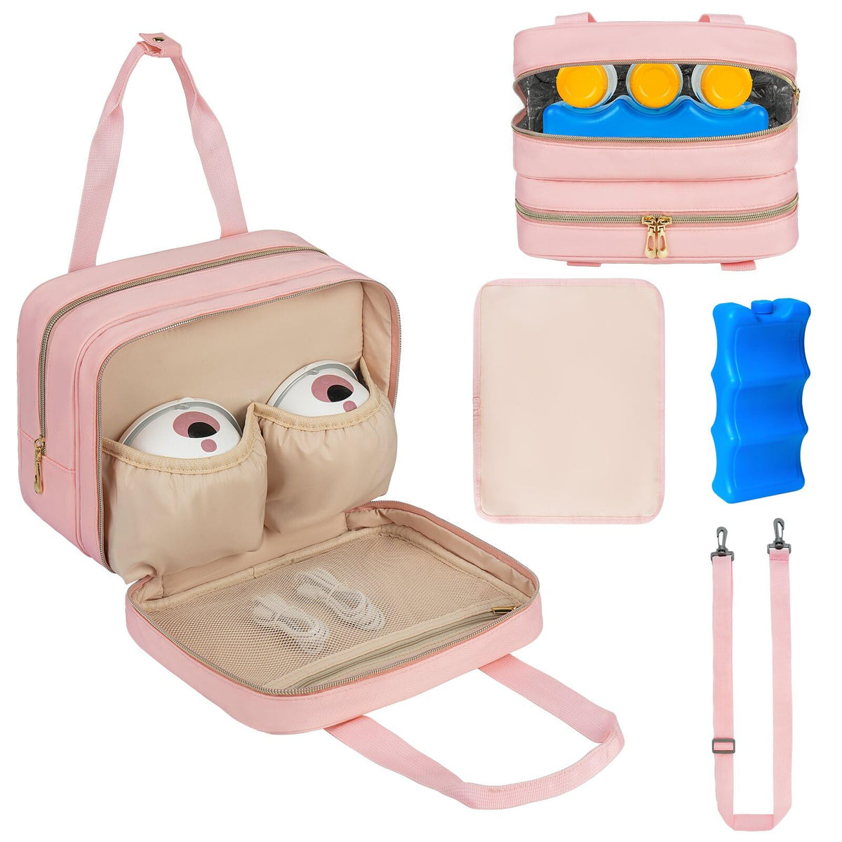 ZIOZERTT breastmilk cooler travel bag for on-the-go milk storage and transport.