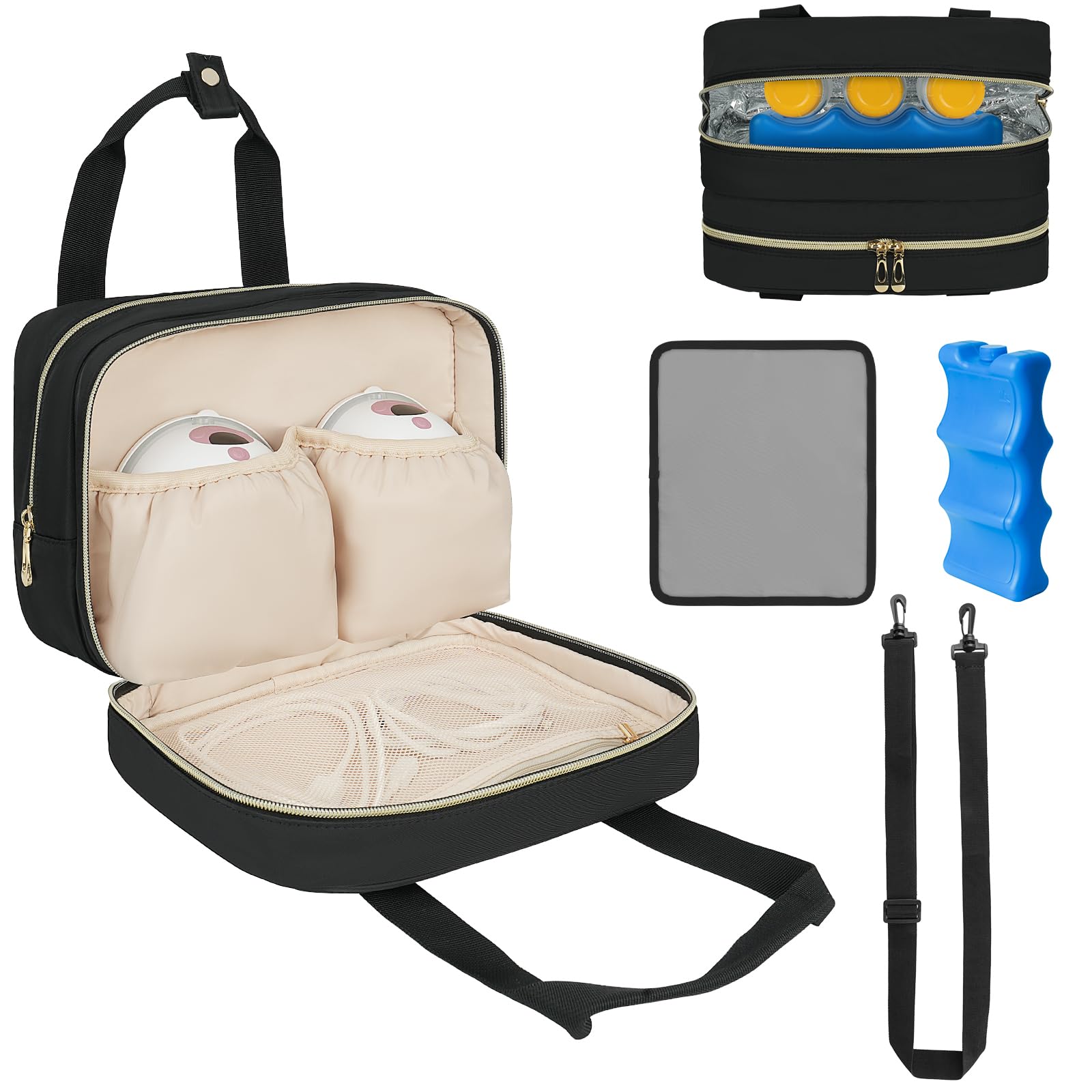ZIOZERTT breastmilk cooler bag ice pack keeps milk fresh during travel.
