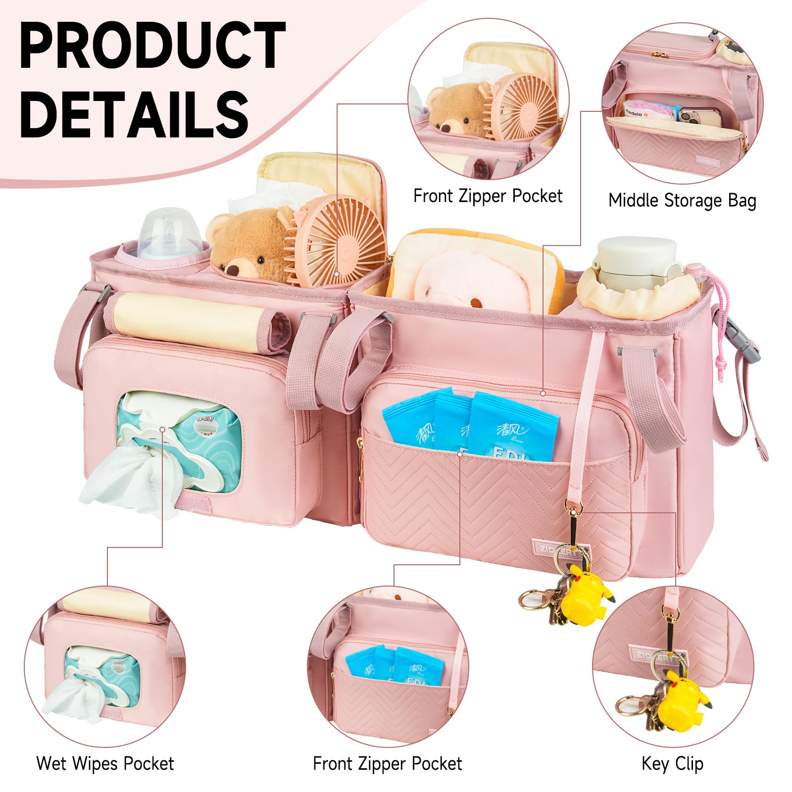ZIOZERTT pink insulated cup holders keep drinks upright and easy to clean.