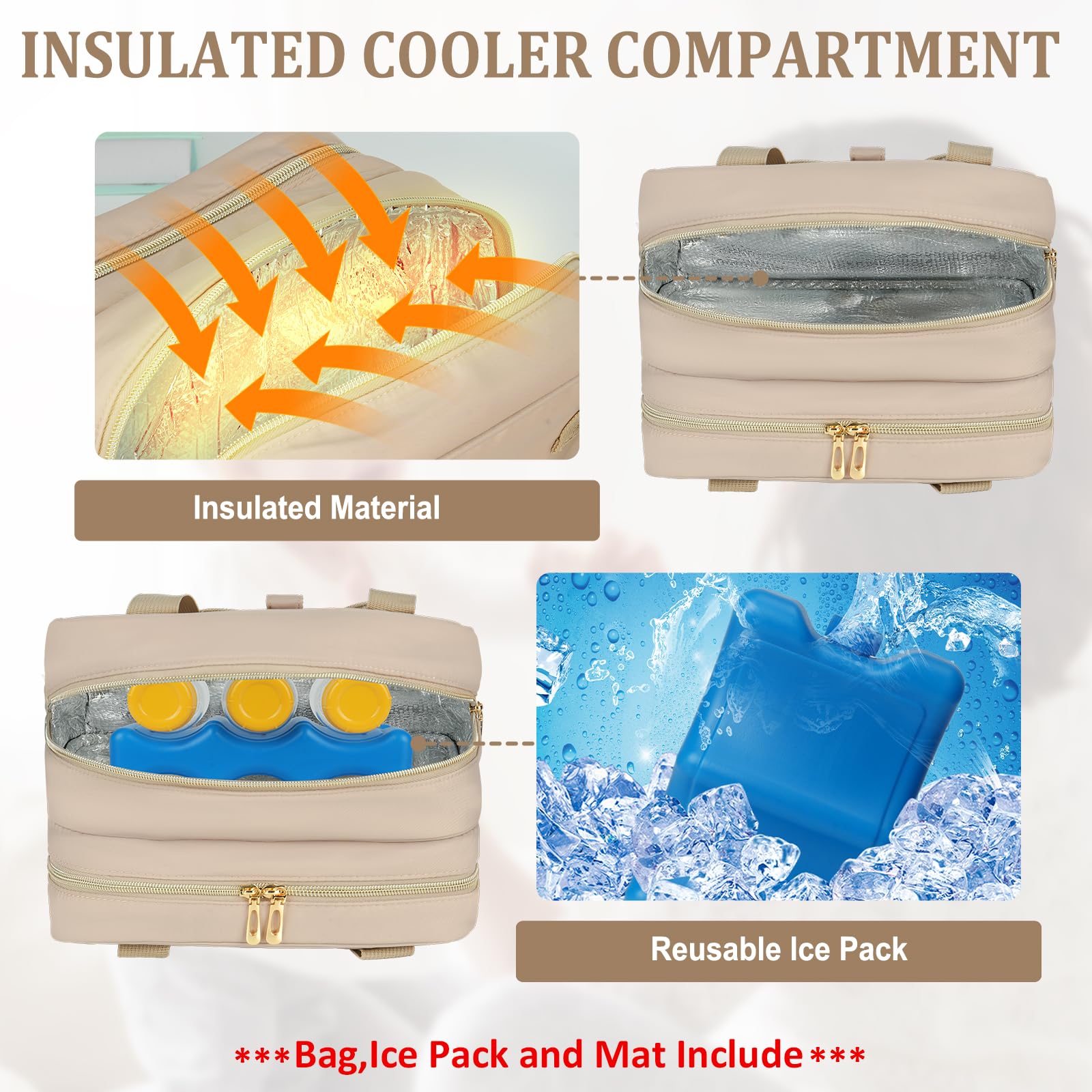 ZIOZERTT insulated compartment keeps pumped milk cool during outings.