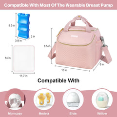ZIOZERTT insulated-compartment-with-ice-pack maintains milk cool for hours during outings.