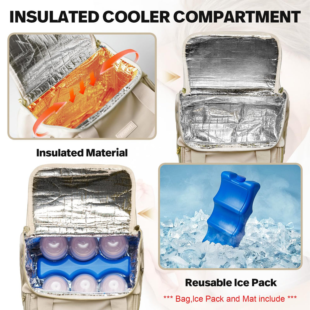 ZIOZERTT mesh side pockets for organized accessories on travel days.