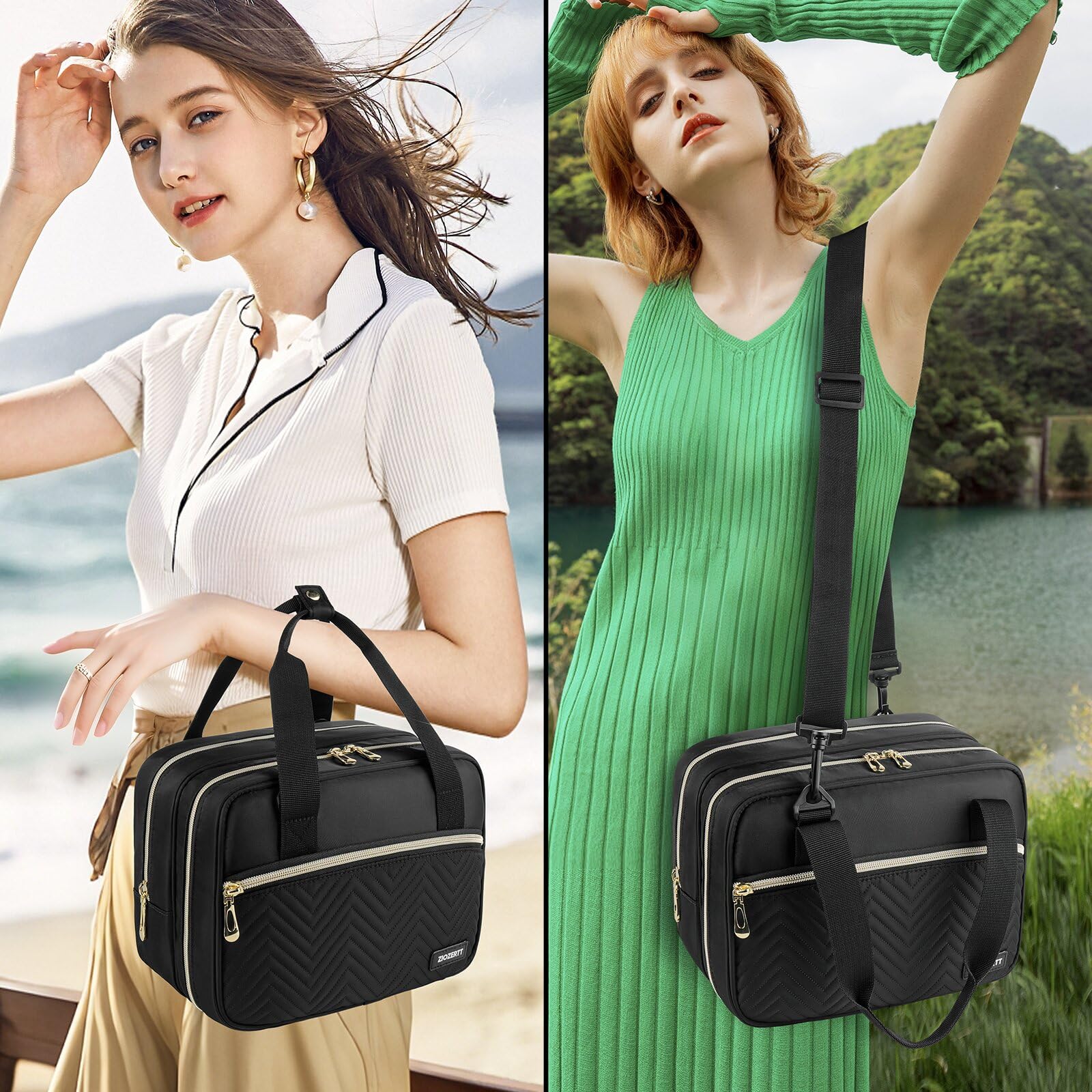 ZIOZERTT reinforced top handle simplifies carrying on-the-go.