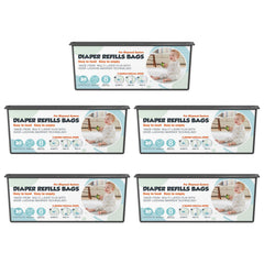 Zippland diaper pail refills close-up showing 30 bags per refill for easy swapping