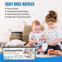 Zippland large-capacity refills up to 1400 newborn diapers.