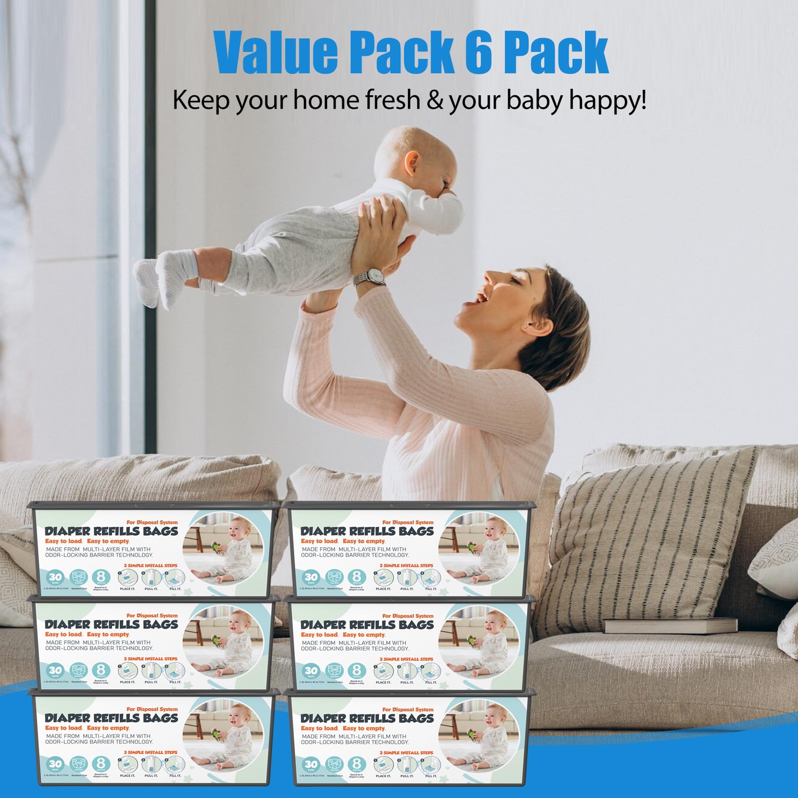 Zippland odor-lock feature helps keep nursery fresher during busy days