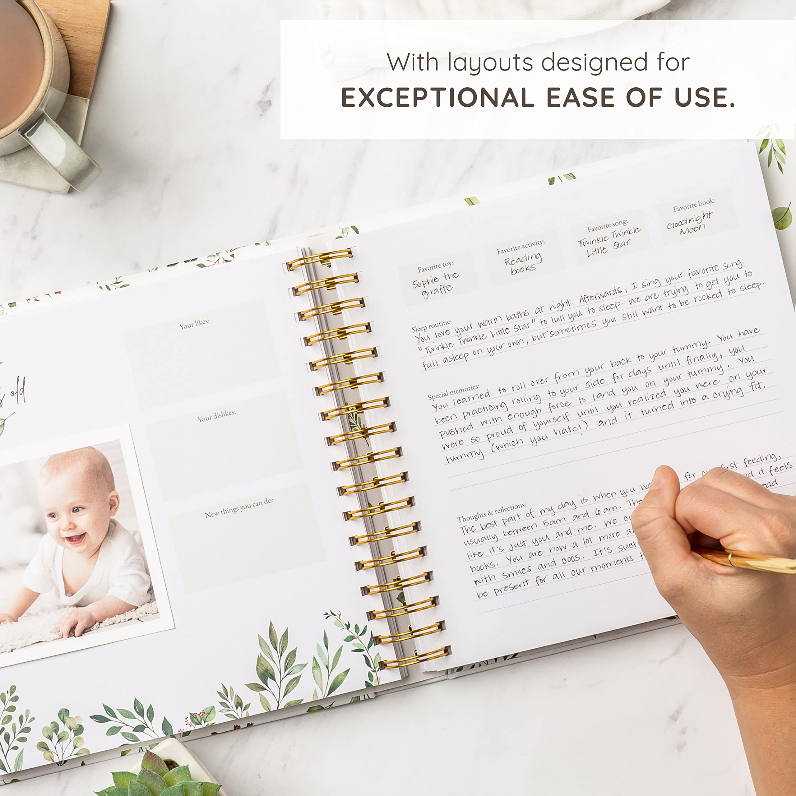 ZIRI & ZANE memory book size 9.75 by 9.25 inches for easy shelf storage.
