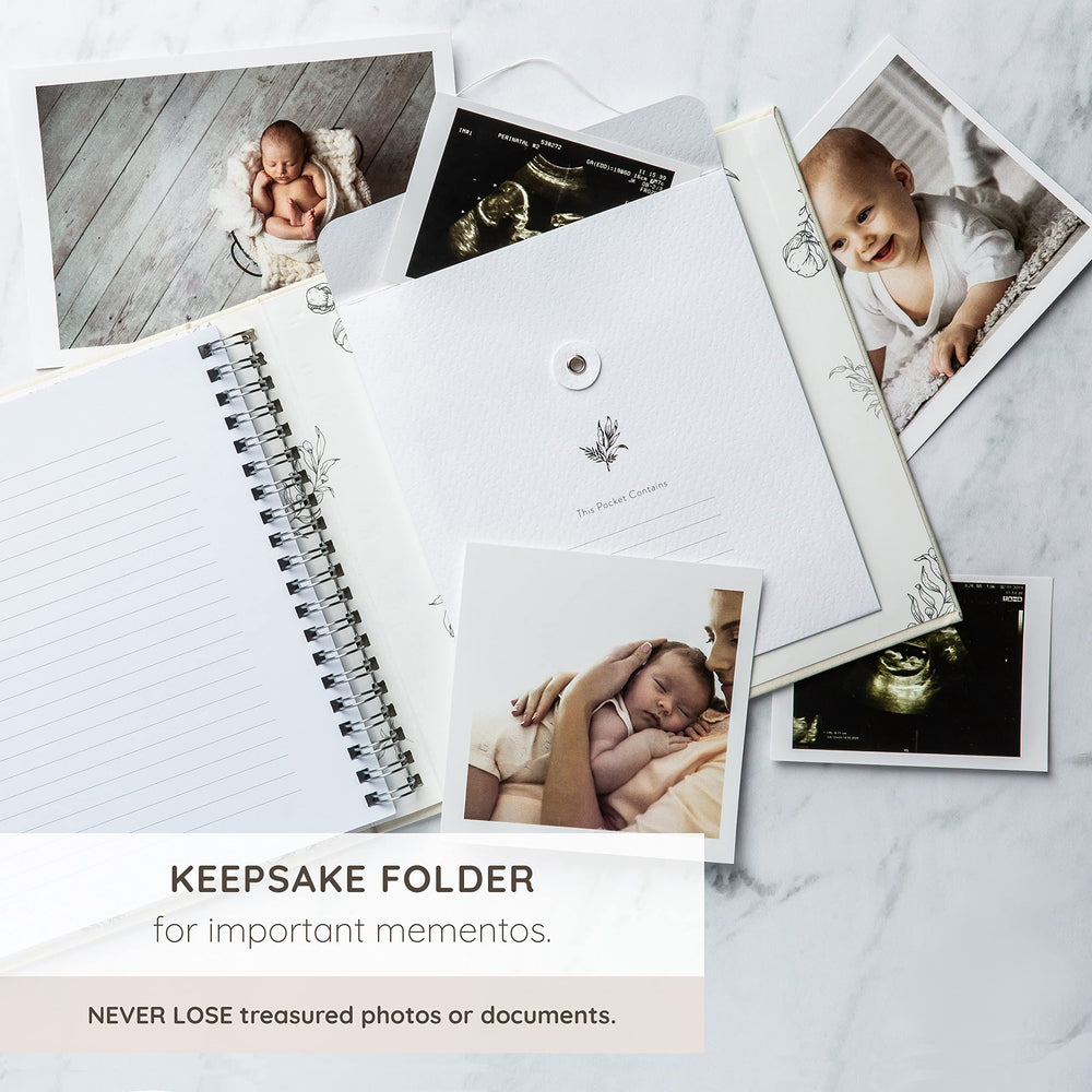 ZIRI & ZANE Keepsake Pregnancy Journal outer size fits easily on shelves.