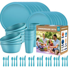 ZIVONA 40-piece unbreakable dinnerware set for kids — durable, toddler-friendly.