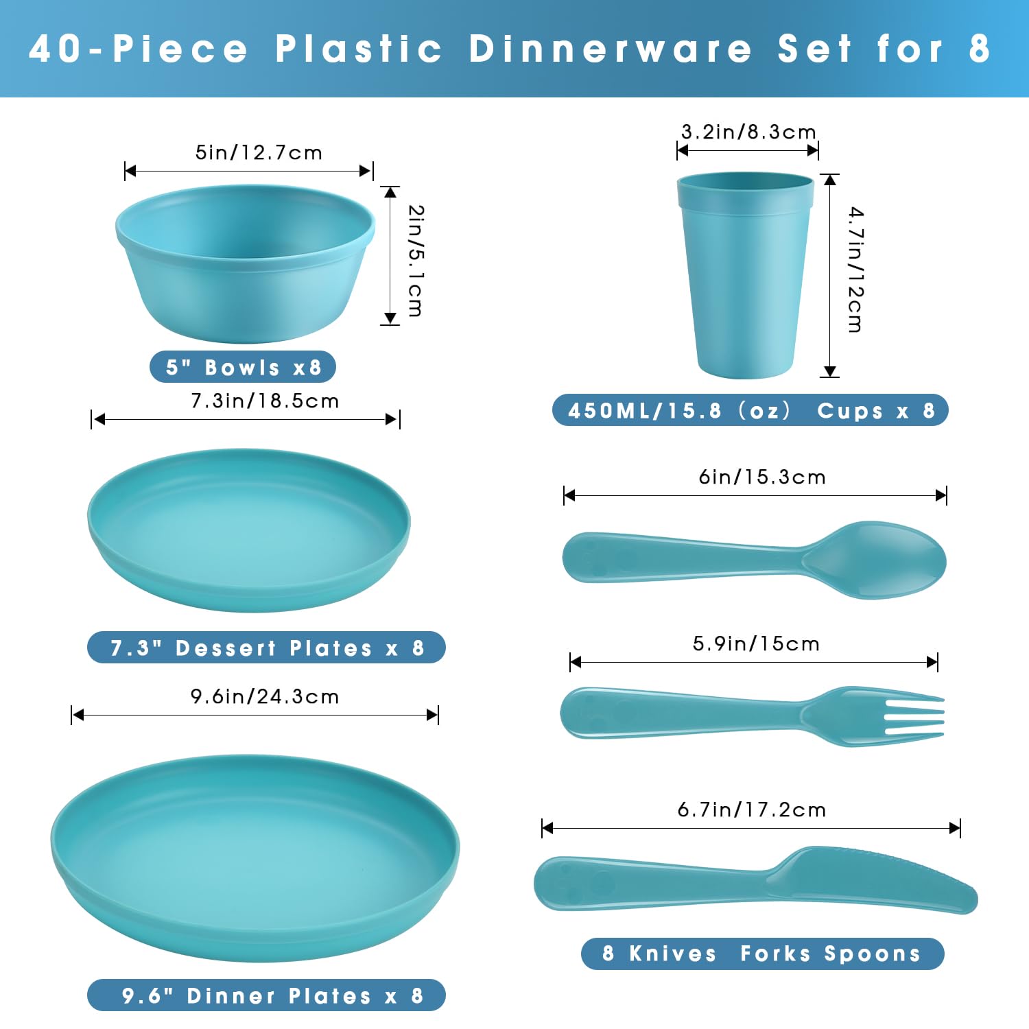 ZIVONA easy-clean PP dinnerware — smooth, non-porous surface resists stains and odors.