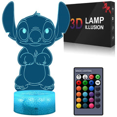 ZIXEAR 16-color 3D night light with remote for customizable ambiance