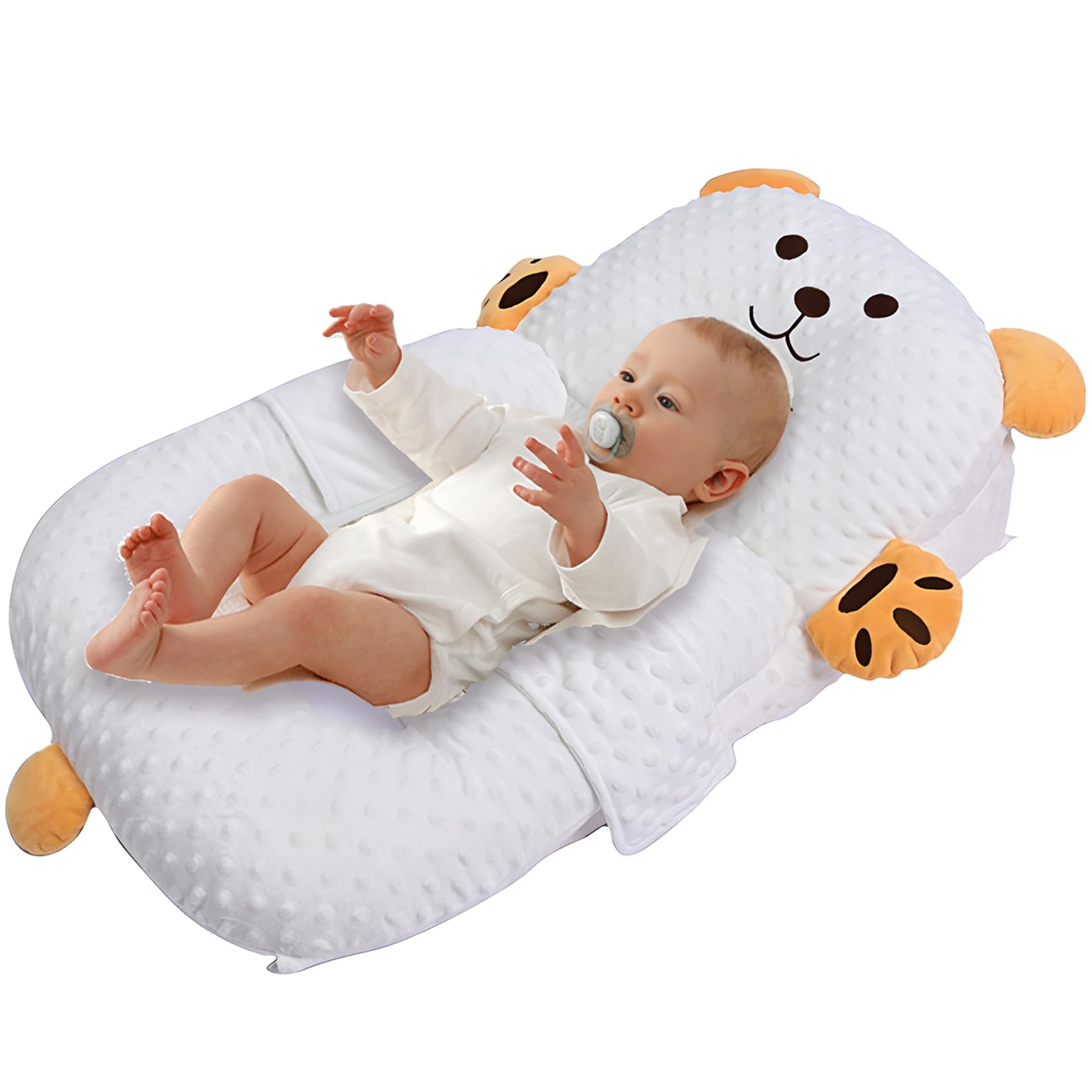 ZIXNEXKOO baby lounger closeup highlights soft breathable fabric for gentle skin comfort.