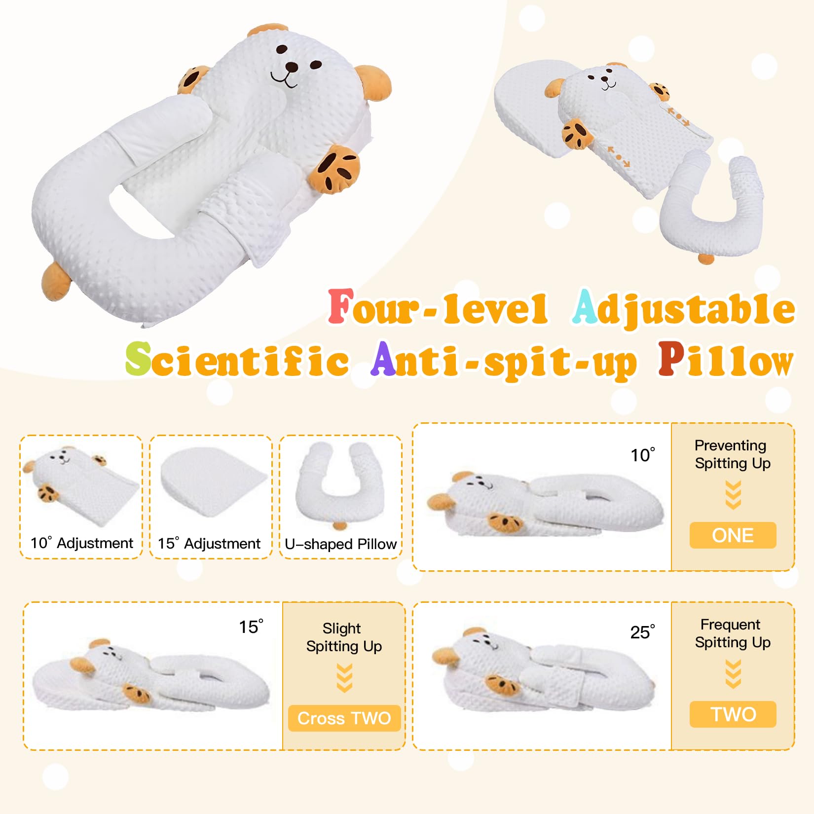 ZIXNEXKOO nursing pillow side view demonstrates ergonomic support for easier feeding.