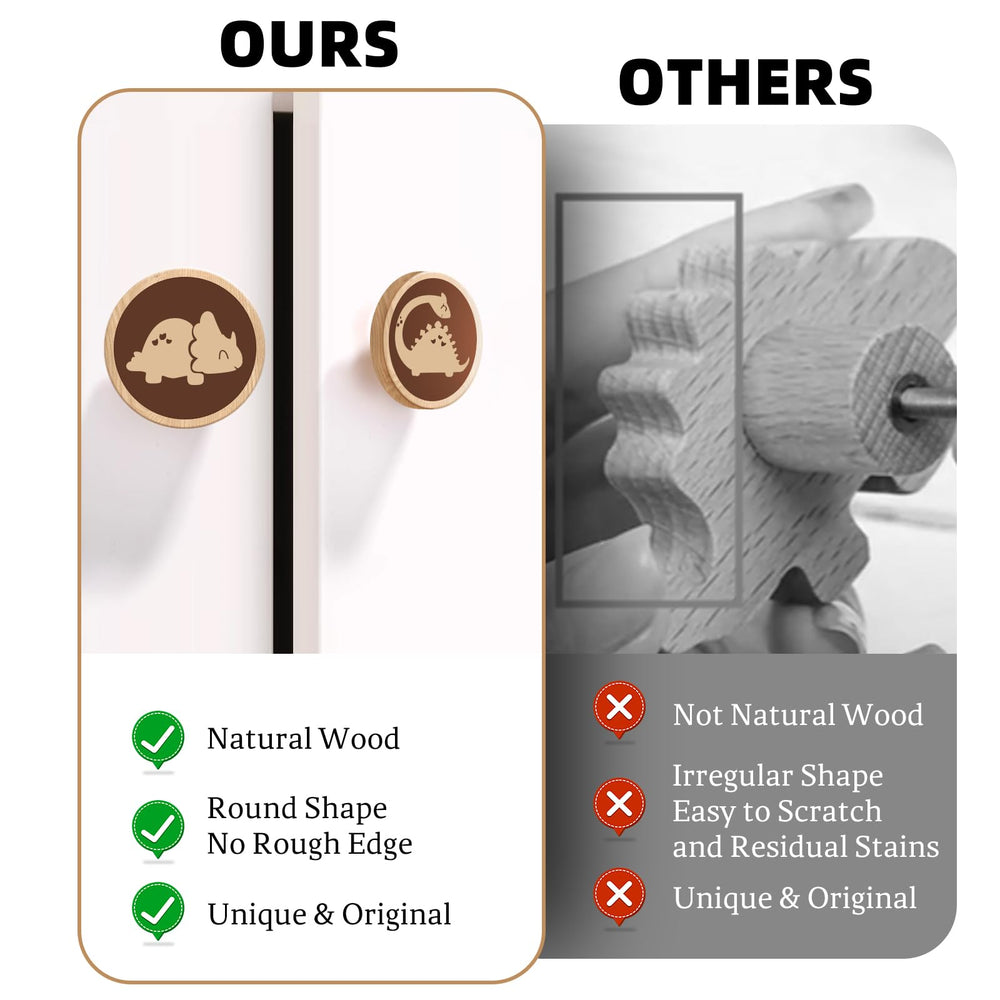 Ziyue wooden animal knob frog, smooth finish and easy grip for toy chest and cabinet doors